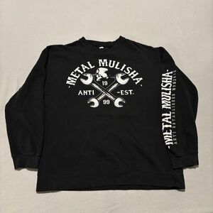 Metal Mulisha Crewneck Sweatshirt Size Large Black Pullover Casual Fall